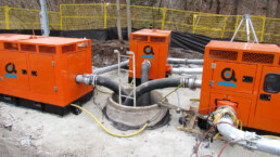 Atlas Dewatering Pumps in actions at a construction site