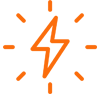 Lighting Bolt Icon in Orange Colour